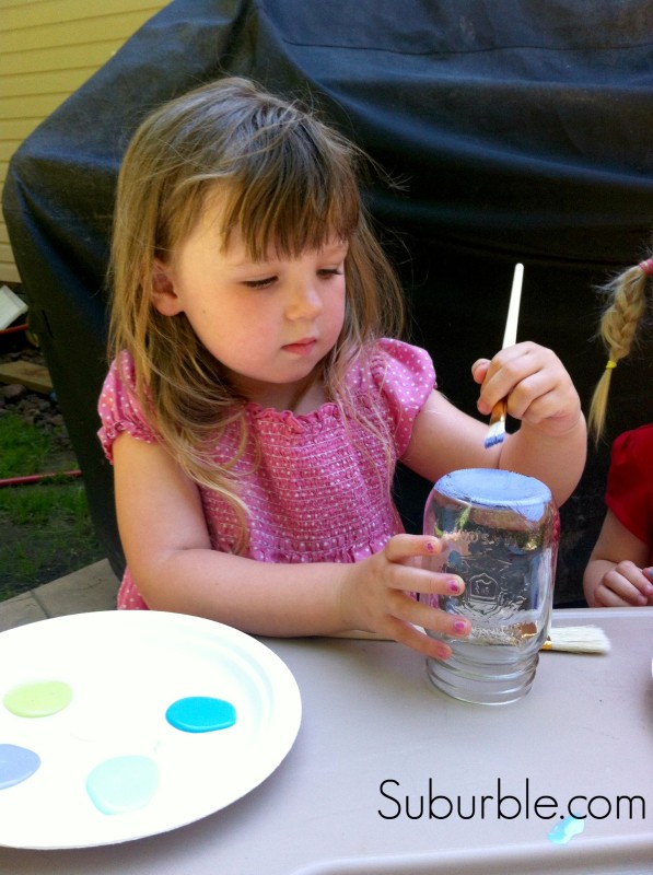 Painting Mason Jar Lanterns 1 -Suburble