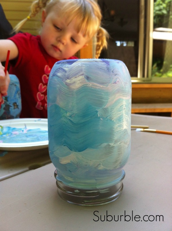 Painting Mason Jar Lanterns 4 - Suburble