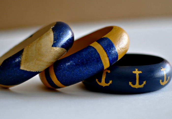 Painted Bangles With A Nautical Twist