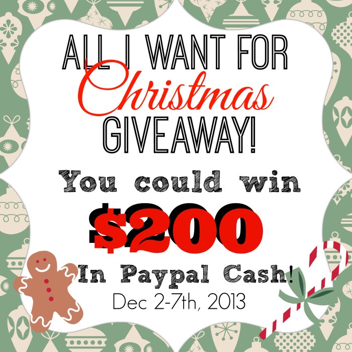 It’s a fabulous giveaway! $200 PayPal Cash up for grabs!