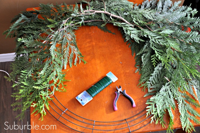 DIY Rustic Cedar Wreath 2 - Suburble
