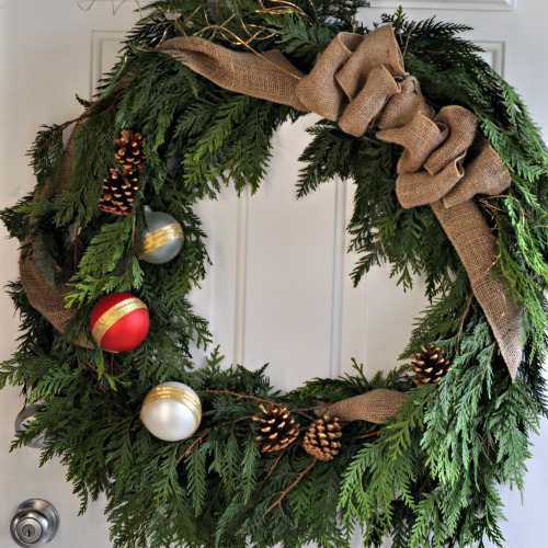 DIY Rustic Cedar Wreath - sq - Suburble.com