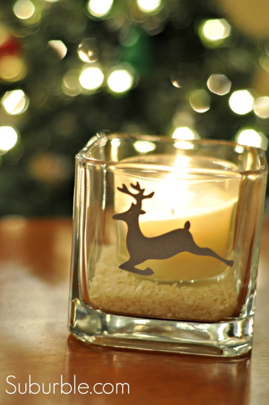 Silhouette Adhesive Cardstock - Deer Candleholder - Suburble