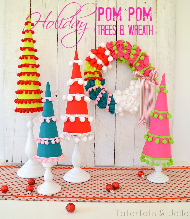 holiday-pom-pom-trees-and-wreath-at-tatertots-and-jello
