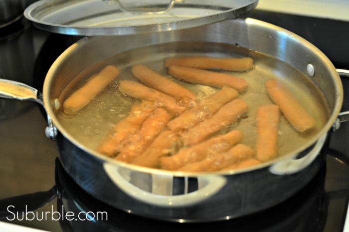 Bacon Wrapped Sausages - boiling sausage - Suburble