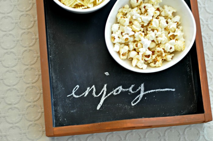 DIY Chalkboard Tray