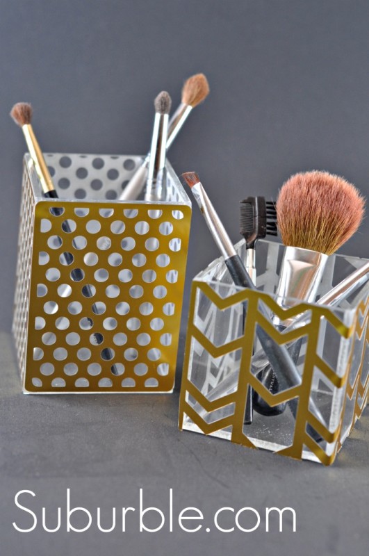 Acrylic Cubes turned Makeup Brush Organization - Suburble.com