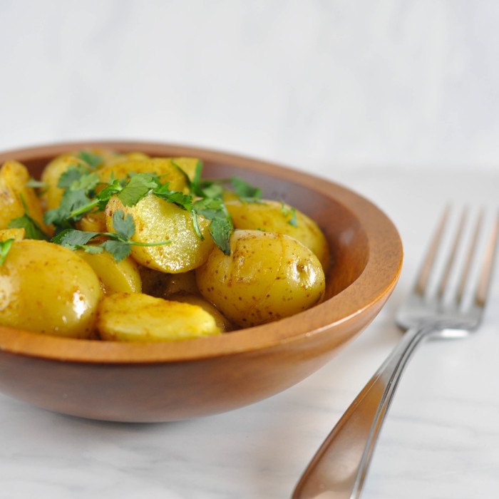 Warm Potato Salad with Curry Vinaigrette – It’s as good as it sounds!