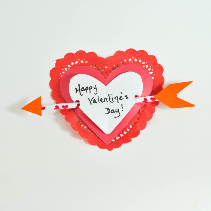 Easy Handmade Valentines (with a pencil-arrow!) – With the #MFB Collective