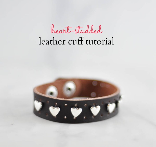 Easy Heart-Studded Leather Cuff