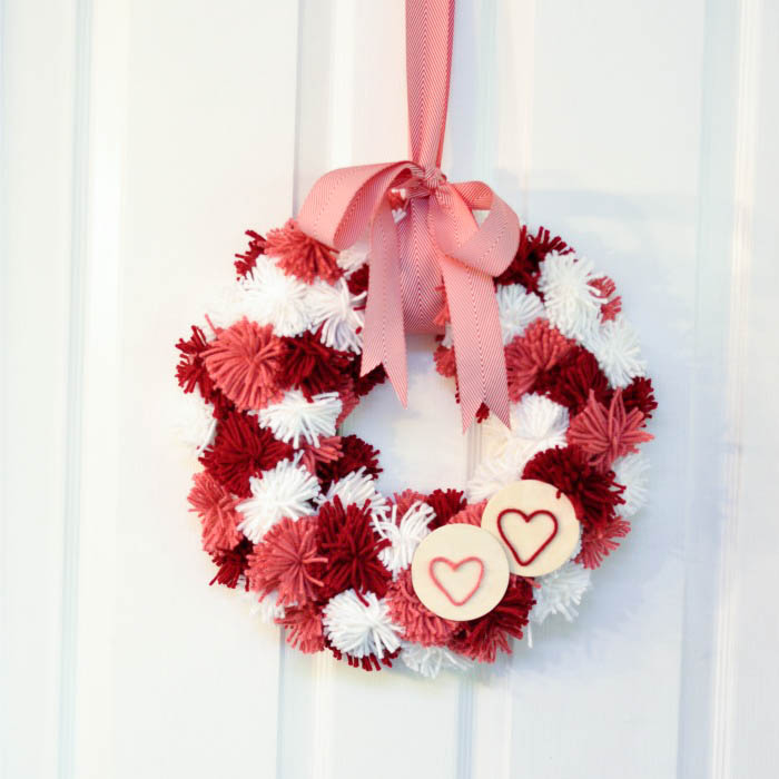 Adventures in Yarn: A Valentine’s Pom-Pom Wreath