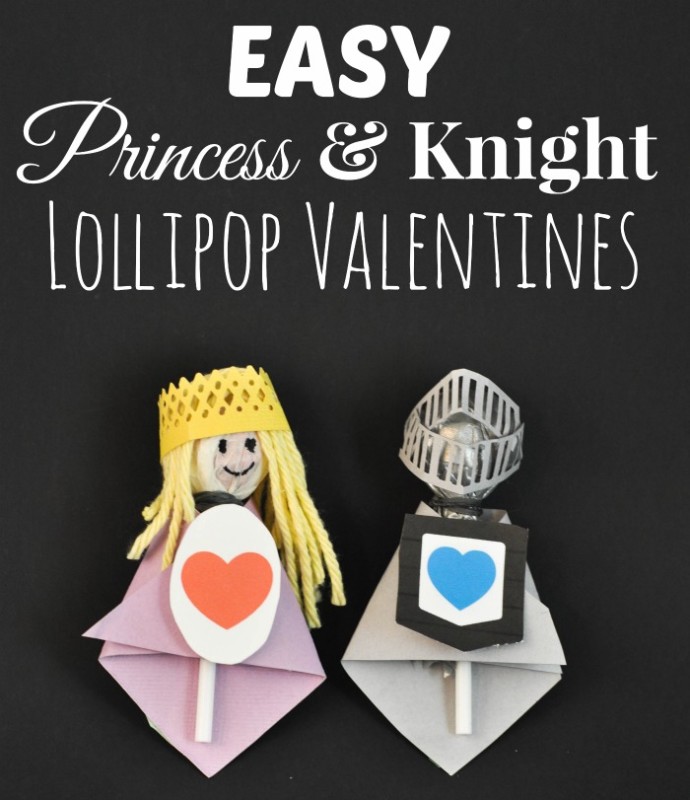 Princess and Knight Lollipop Valentines