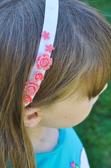 Headband Elastic Ribbon - Pink Rosettes Headband - Suburble.com (1 of 1)