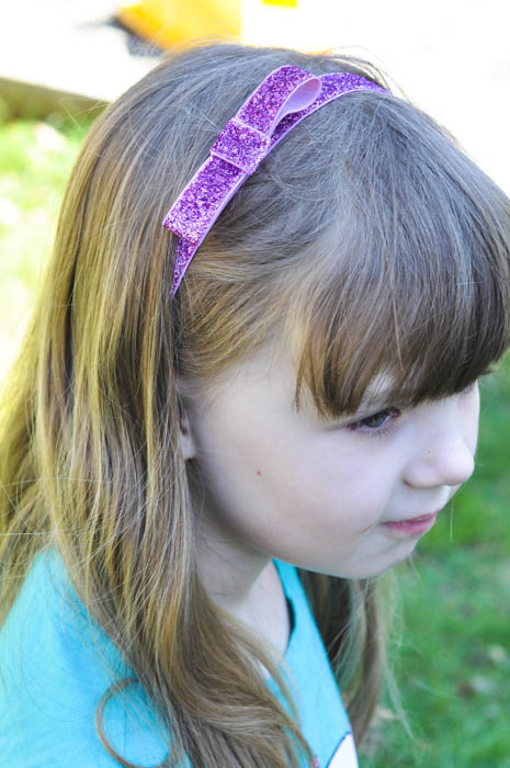 Headband Elastic Ribbon - Purple Bow Headband - Suburble.com (1 of 1)