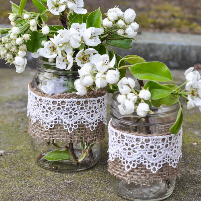 Rustic Mason Jar Vases