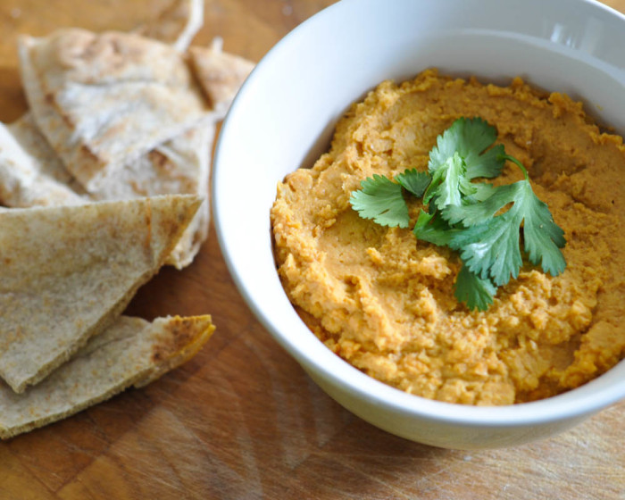 Add a little spice or a lot: Curried Hummus and Chicken Skewers