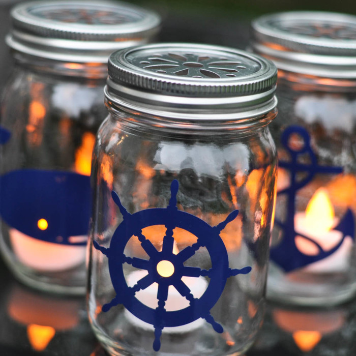 Nautical Mason Jar Lanterns