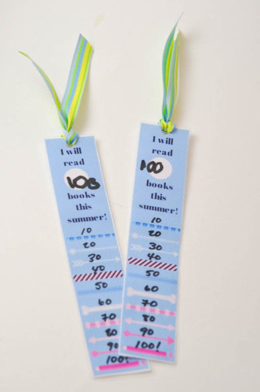 Summer Reading Goals - 100 book goal bookmarks - Suburble.com (1 of 1)