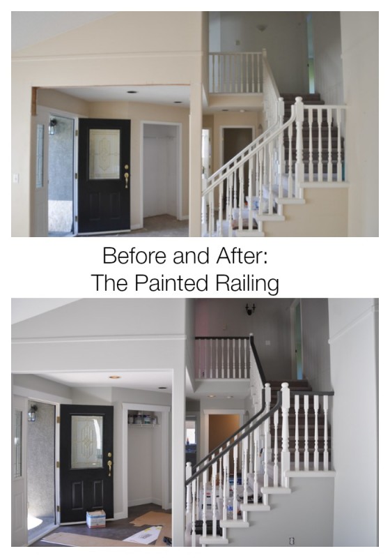 A Progress Post: Our White Railings with a Dark Handrail