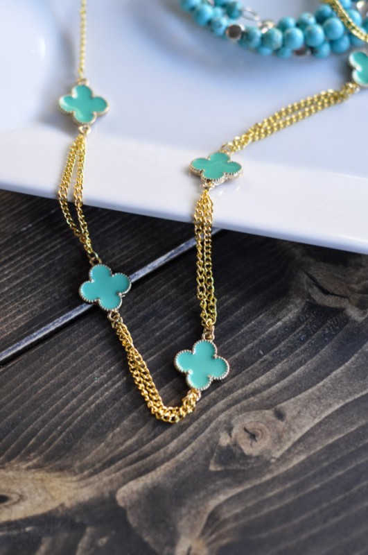 Gold Clover Necklace- Suburble.com-1