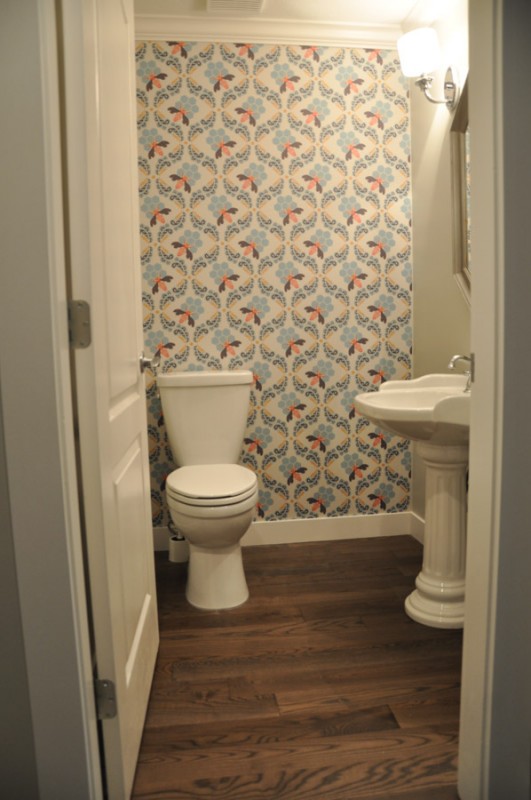 Wallpapered Powder Room Completed -Suburble.com-1