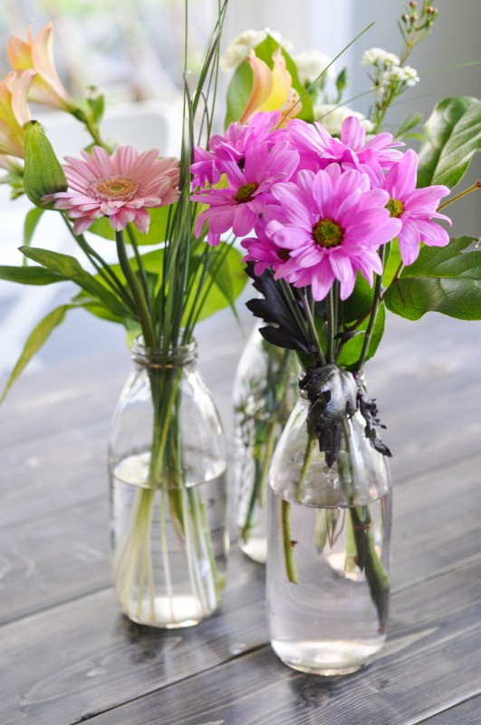 Milk Bottle Vases-1