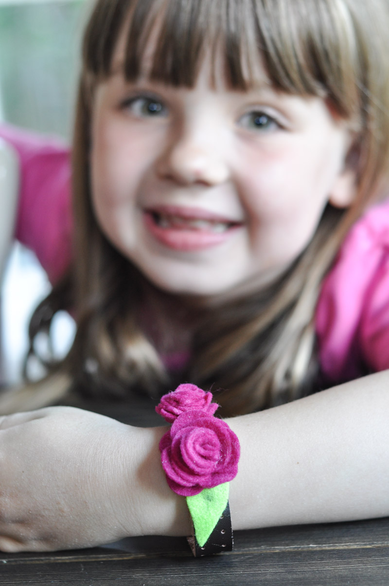 Felt Rose Corsage Cuff-2-2