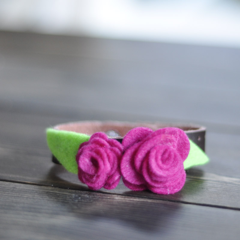 Felt Rose Corsage Cuff-8