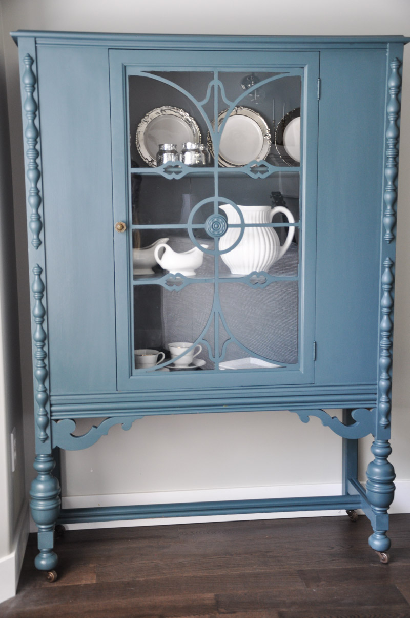 China Cabinet with Fusion Homestead Blue-5