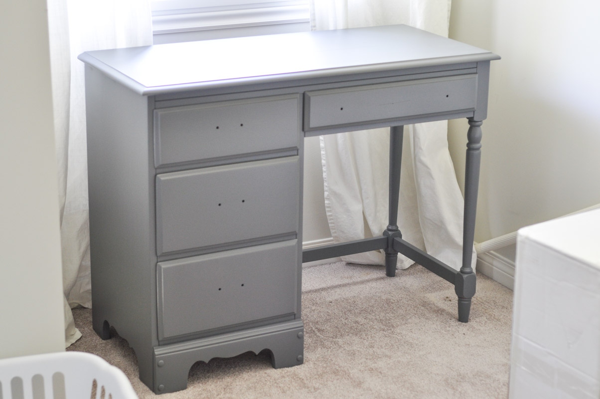 Desk Makeover - Grey and Gold Accents - With the Homeright Sprayer-8