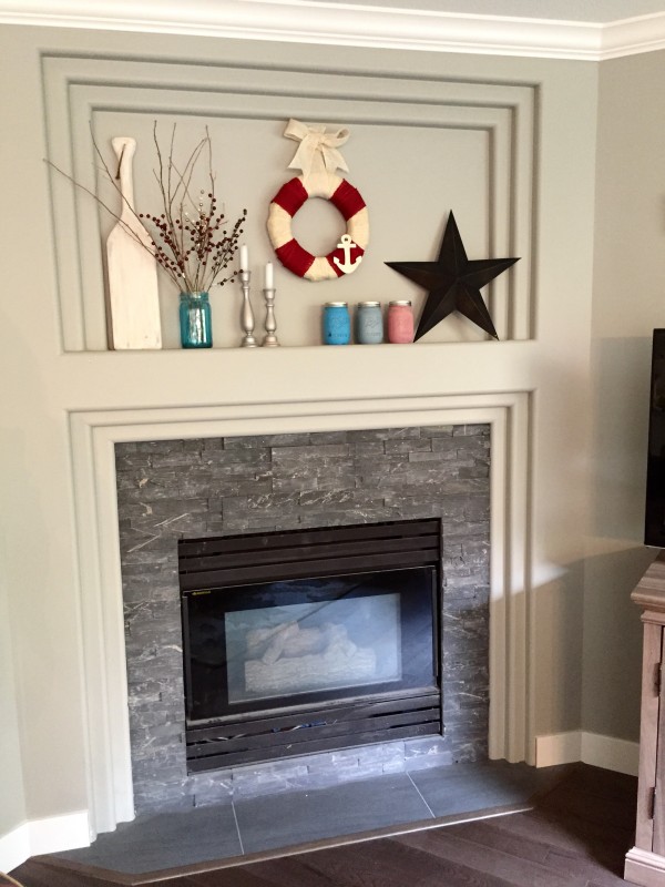 Tiled Fireplace Family Room