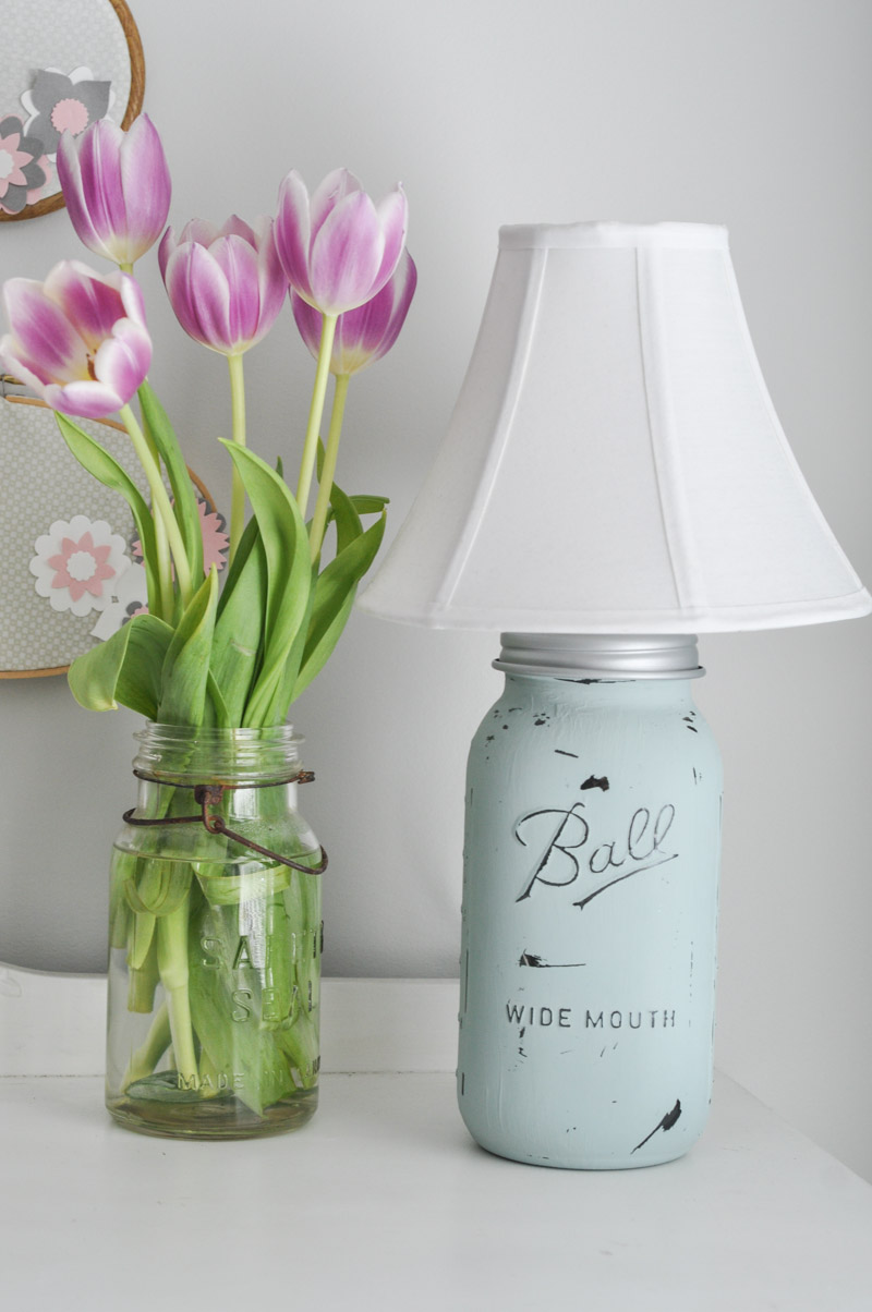 Shabby Chic Mason Jar Lamp-10