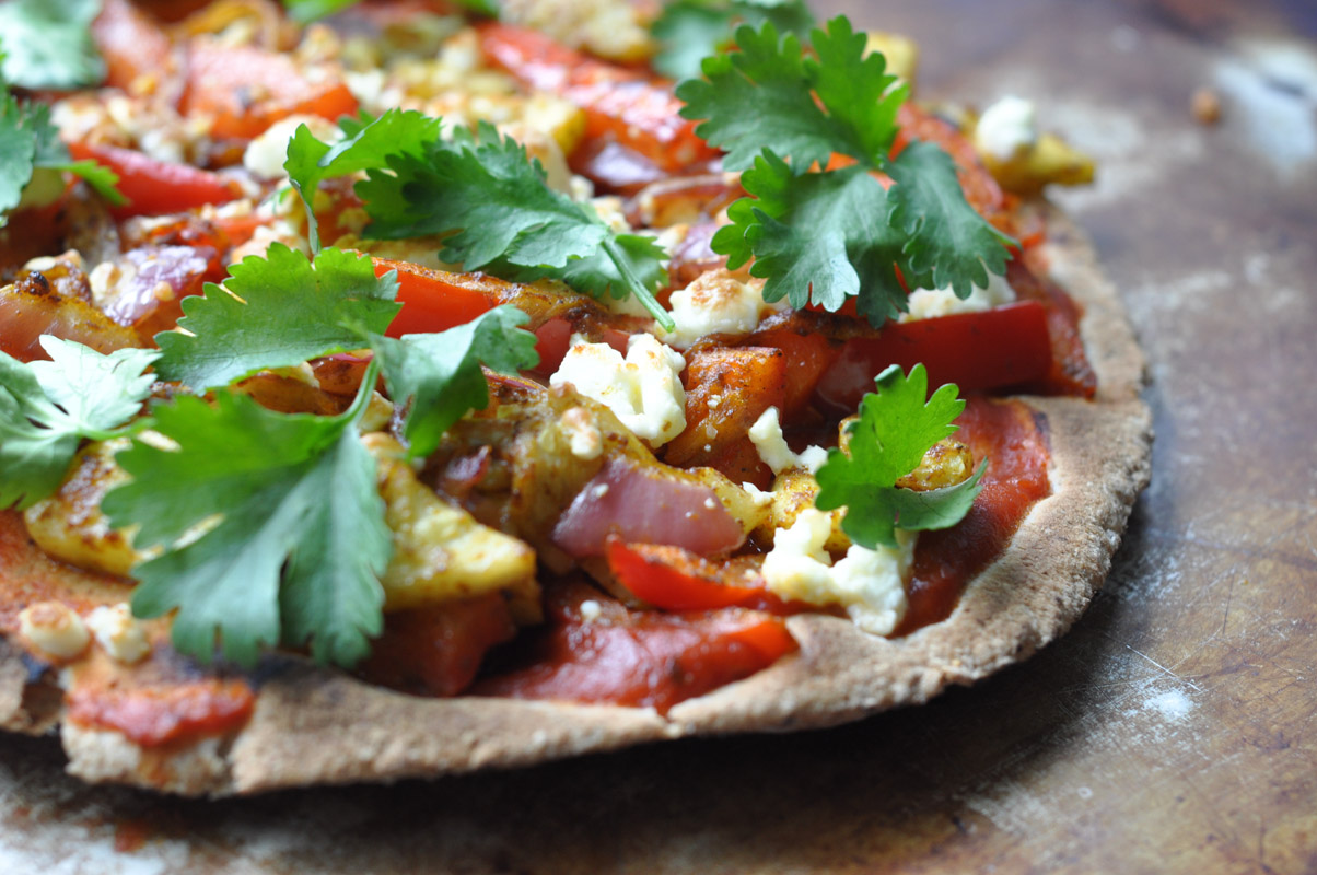 Curried Vegetarian Flatbread Pizza-2