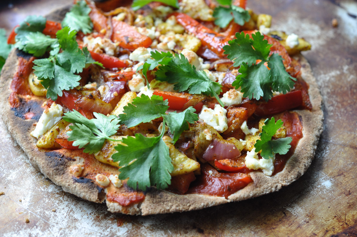 Curried Vegetable Flatbread Pizza