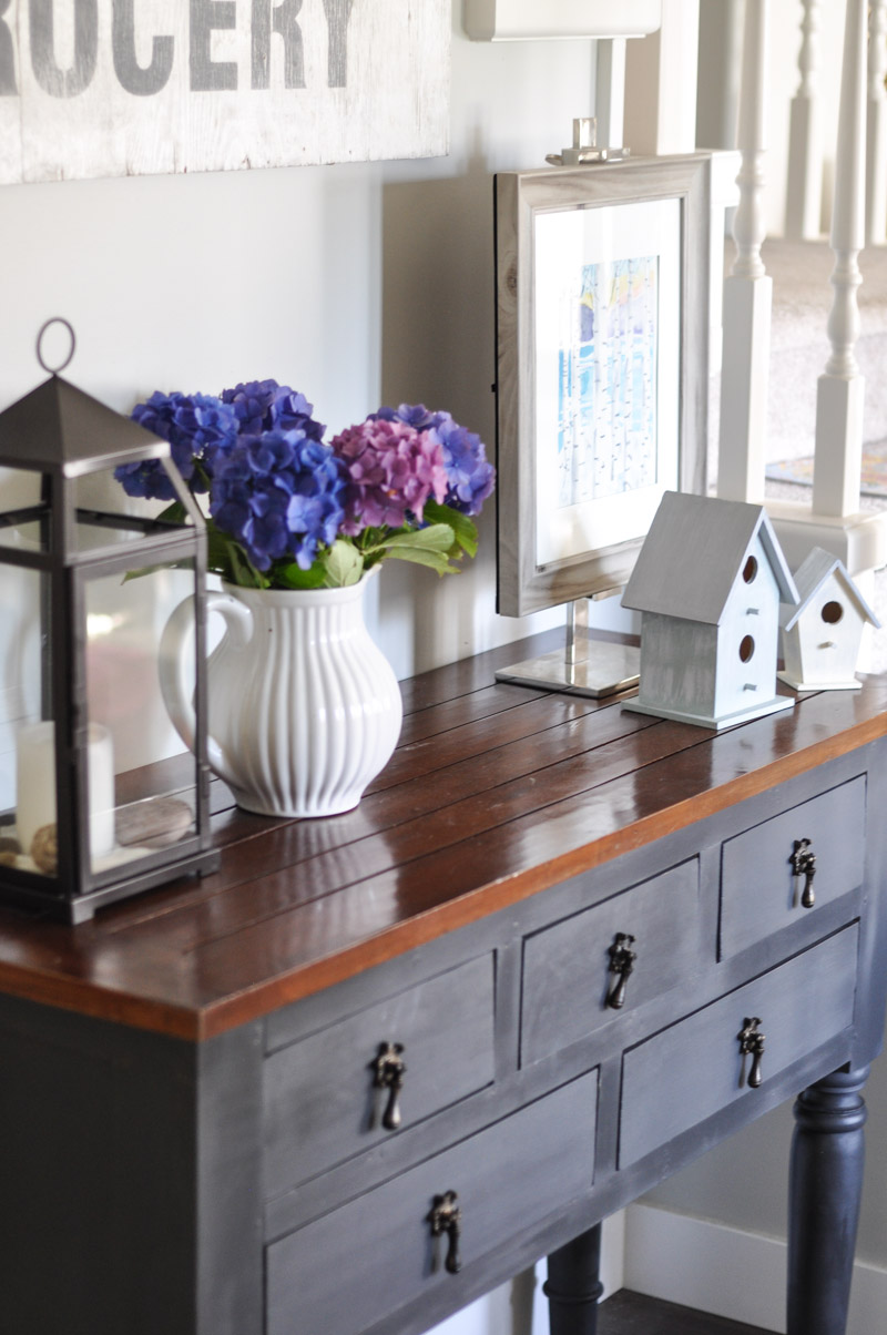 Hallway Table Painted in Fusion Mineral Paint in Ash-1-2