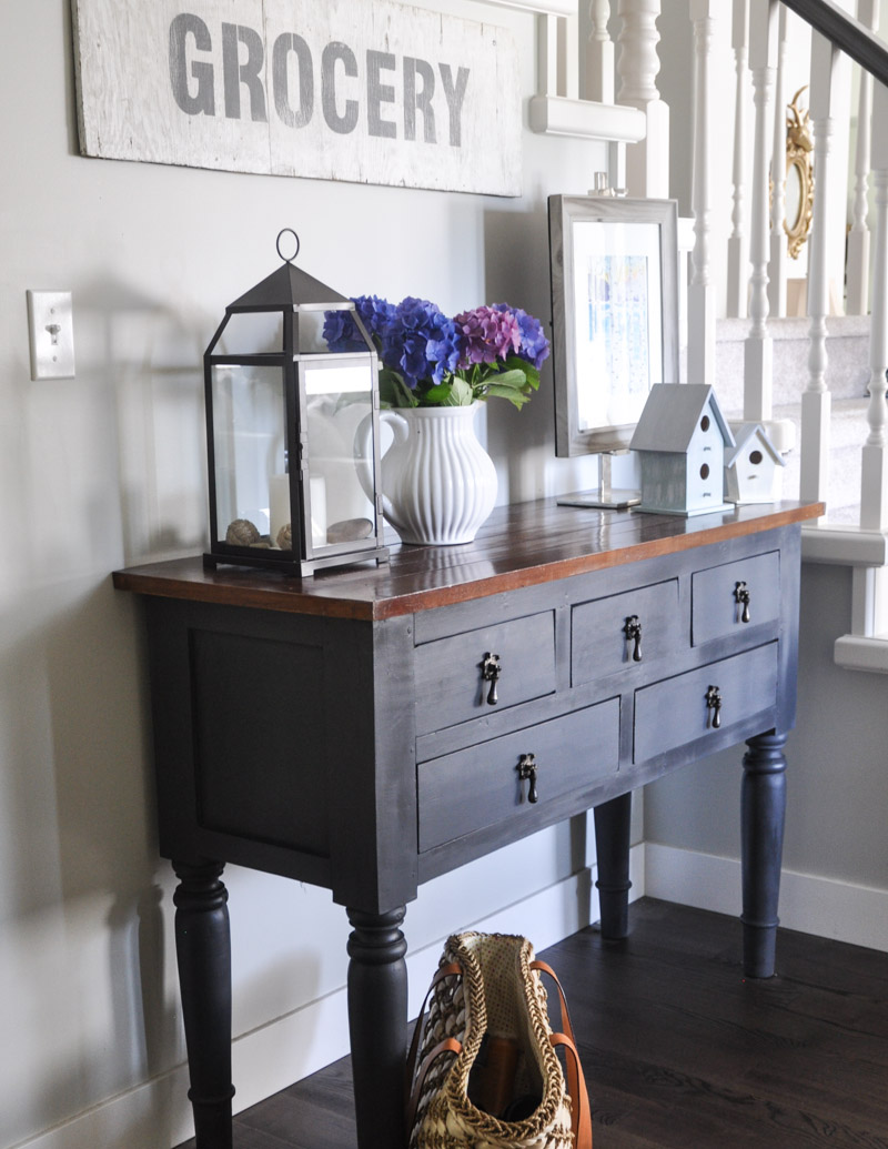 Hallway Table Painted in Fusion Mineral Paint in Ash-2