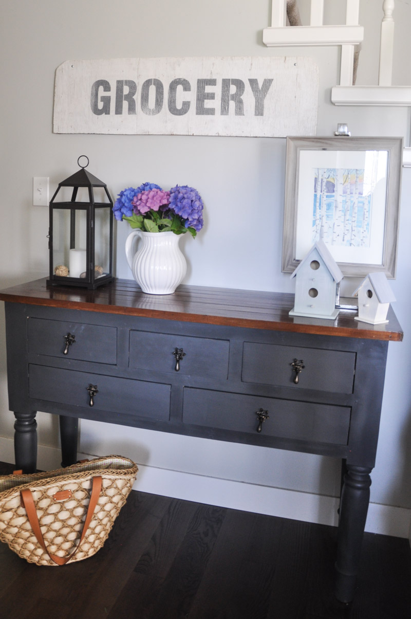 Hallway Table Painted in Fusion Mineral Paint in Ash-3