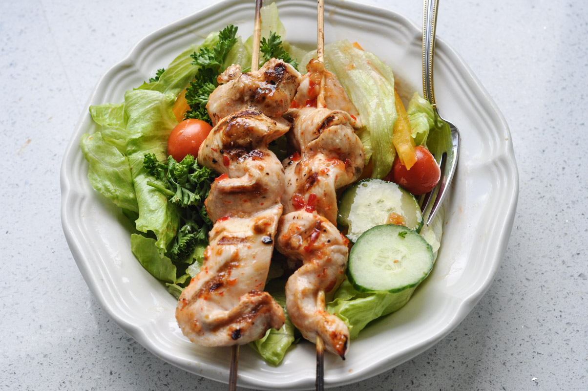 Sweet Thai Chilli Salad Dressing and Chicken Kabobs-6