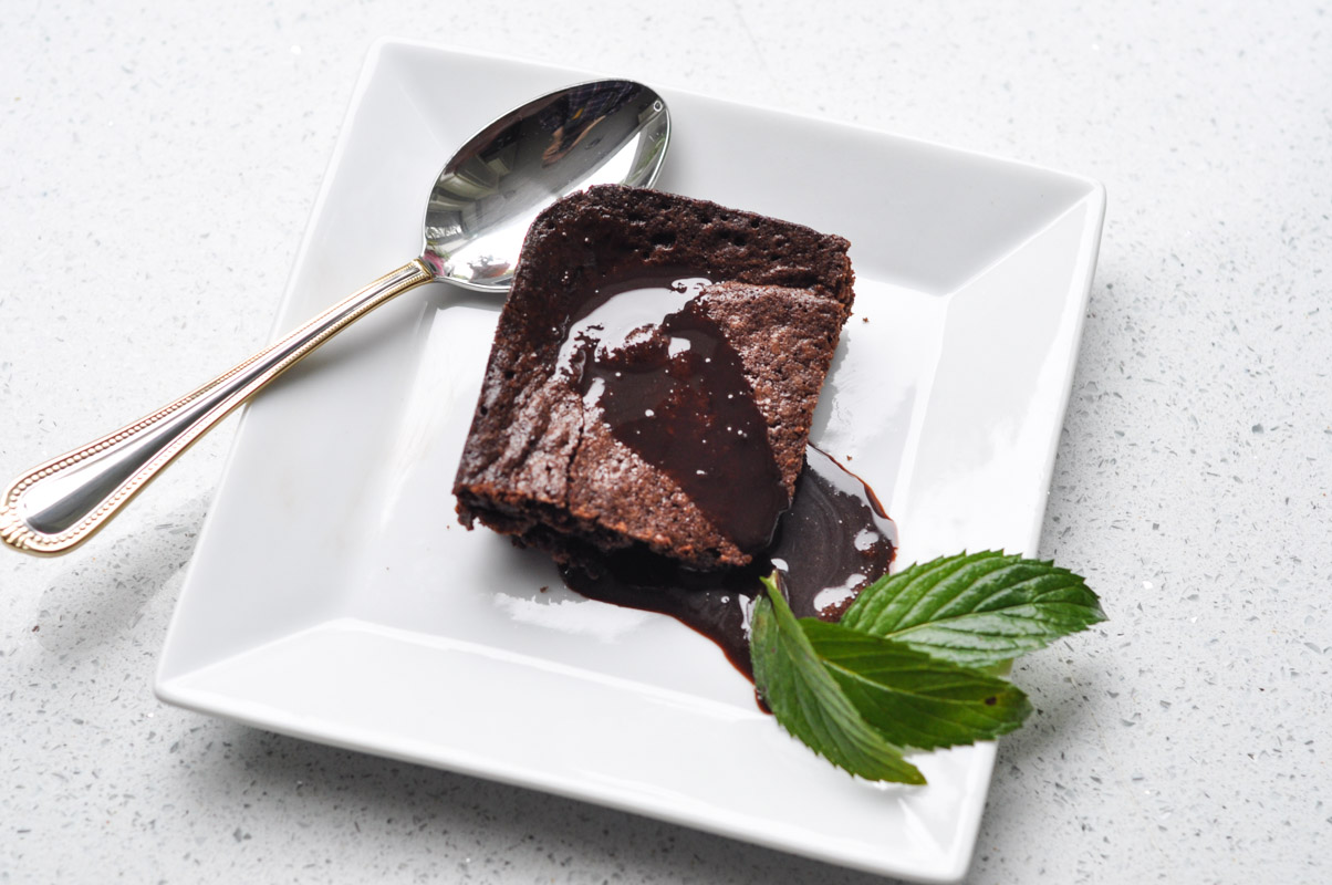 Chocolate Brownies And Curried Chocolate Syrup