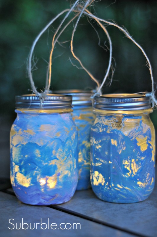 Painted Mason Jar Lantern 13 - Suburble
