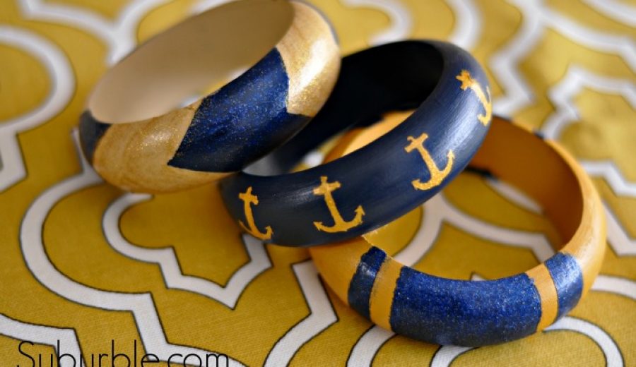 Painted Bangles With A Nautical Twist