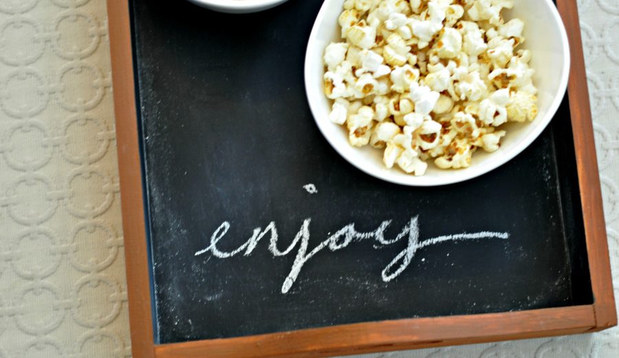 DIY Chalkboard Tray