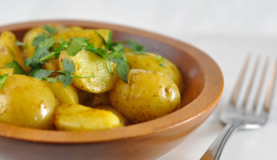 Warm Potato Salad with Curry Vinaigrette – It’s as good as it sounds!