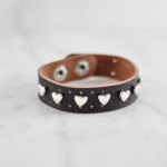 Easy Heart-Studded Leather Cuff