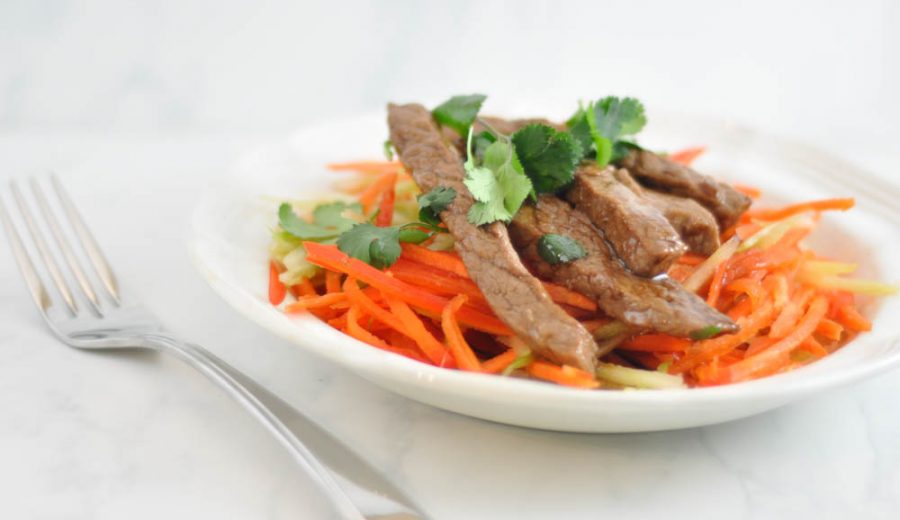 Teriyaki Steak and Asian Slaw