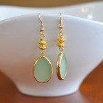 Green and Gold Earrings