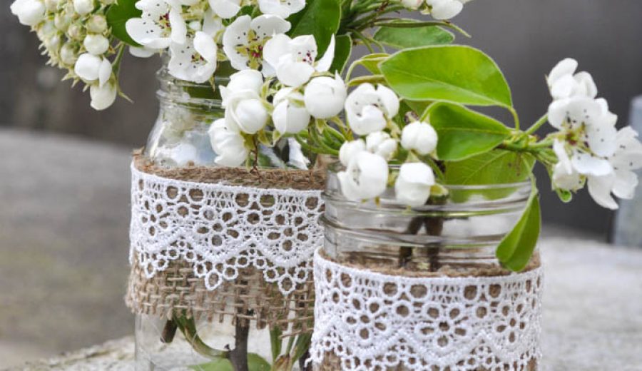 Rustic Mason Jar Vases