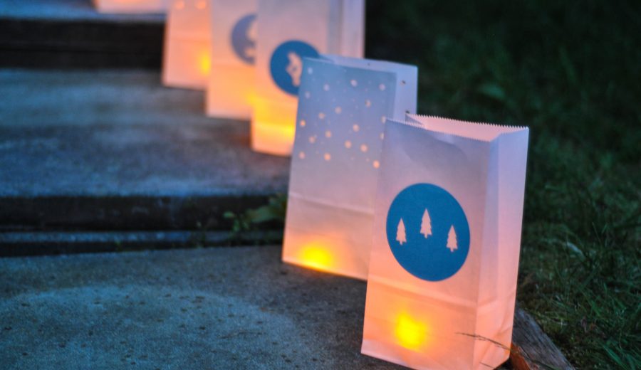 Paper Bag Luminaries for the “Glamp”site