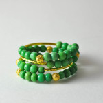 Green and Gold Memory Wire Bracelet