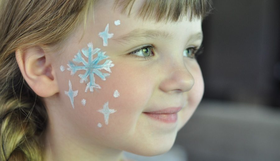 Snowflake Face Paint (For your little Elsa)